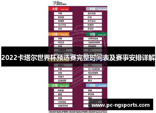 2022卡塔尔世界杯预选赛完整时间表及赛事安排详解